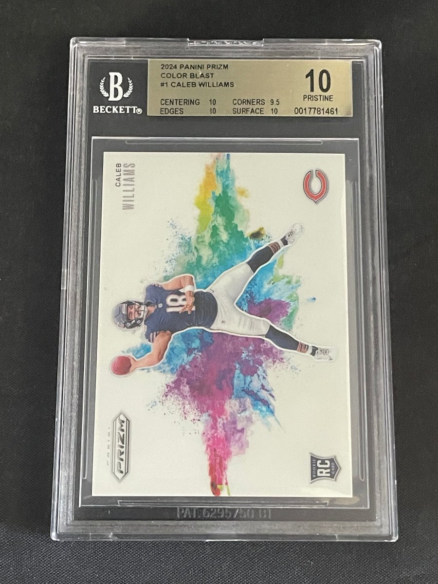 CollectingAll's tweet image. 2024 Panini Prizm CALEB WILLIAMS COLOR BLAST #1 BGS 10 PRISTINE POP1 Not PSA: $15,000 👉CollectingAll.com👈 #CalebWilliams #PaniniPrizm #SportsCards #TradingCards #BGS10