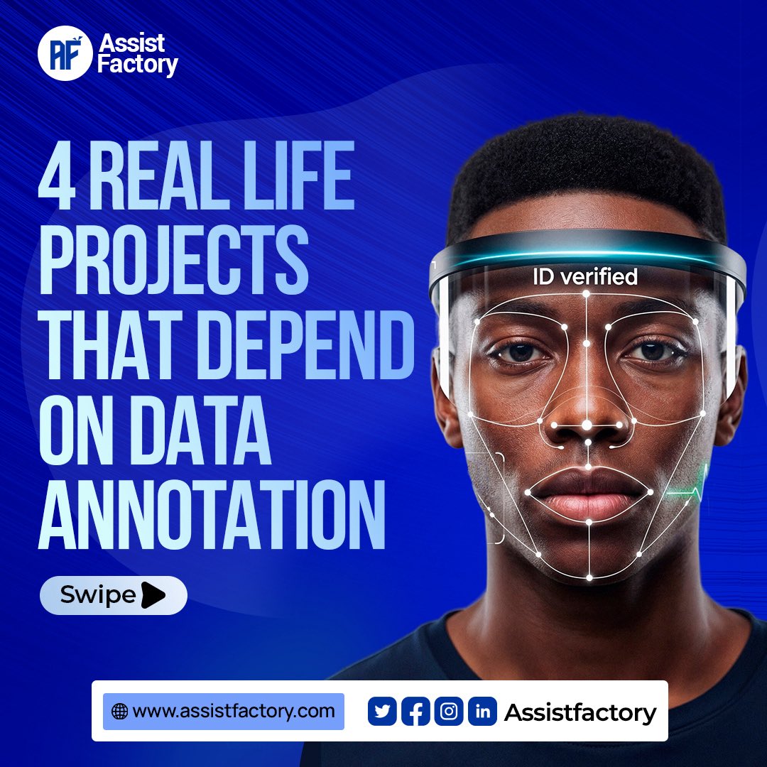 assistfactory_'s tweet image. Wait… did you know these 4 real life projects literally wouldn’t exist without data annotation? 

From self-driving cars to voice assistants, data labelling is what trains AI to actually work.

Swipe to see how data makes it all happen!➡️ 

#DataAnnotation #AIProjects…
