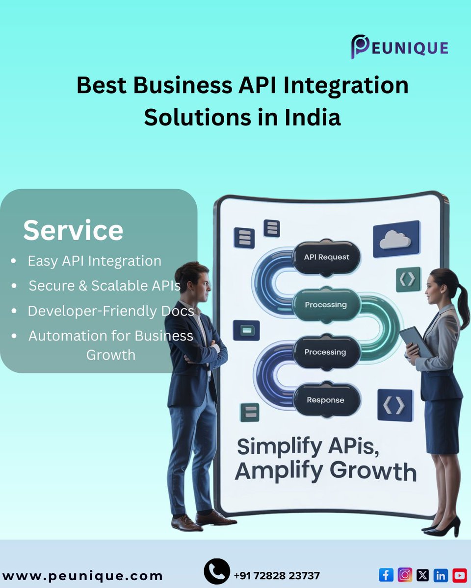 pe_unique's tweet image. Best Business API Integration Services in India
growth with secure, scalable &amp;amp; developer-friendly API solutions. Fast integration, smooth automation—start today!
📞 +91 72828 23737
🌐 peunique.com
#Peunique #APIIntegration #BusinessAPI #FintechSolutions