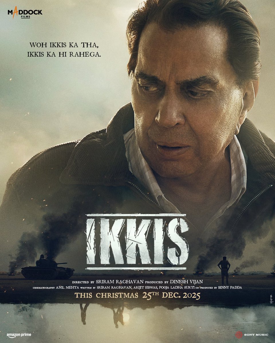 SunnyDeolFanHu's tweet image. Heman returns to the big screen!! 

#Dharmendra

#DineshVijan and #MaddockFilms present Ikkis, directed by #SriramRaghavan.

#IkkisTrailerOutNow

In cinemas worldwide this Christmas.
