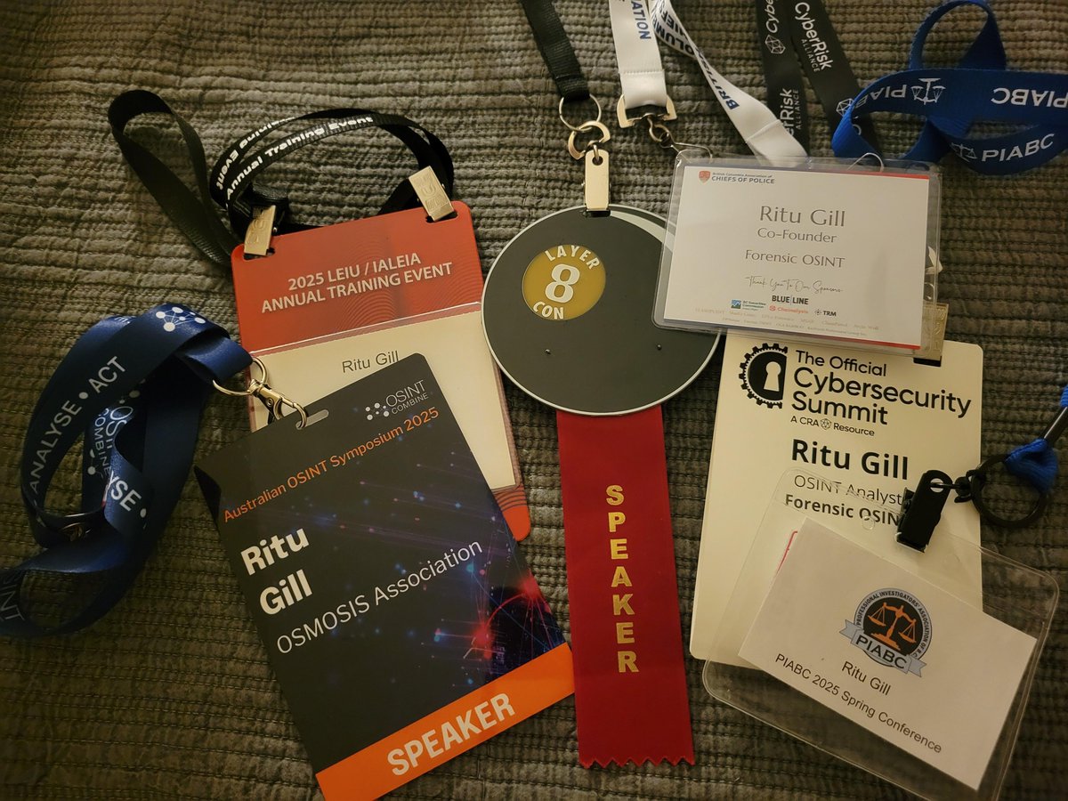 OSINTtechniques's tweet image. Feeling grateful for the opportunities to learn, share, and connect at several conferences this year, both in person and virtually. Always an honour to contribute to the OSINT community 🙏