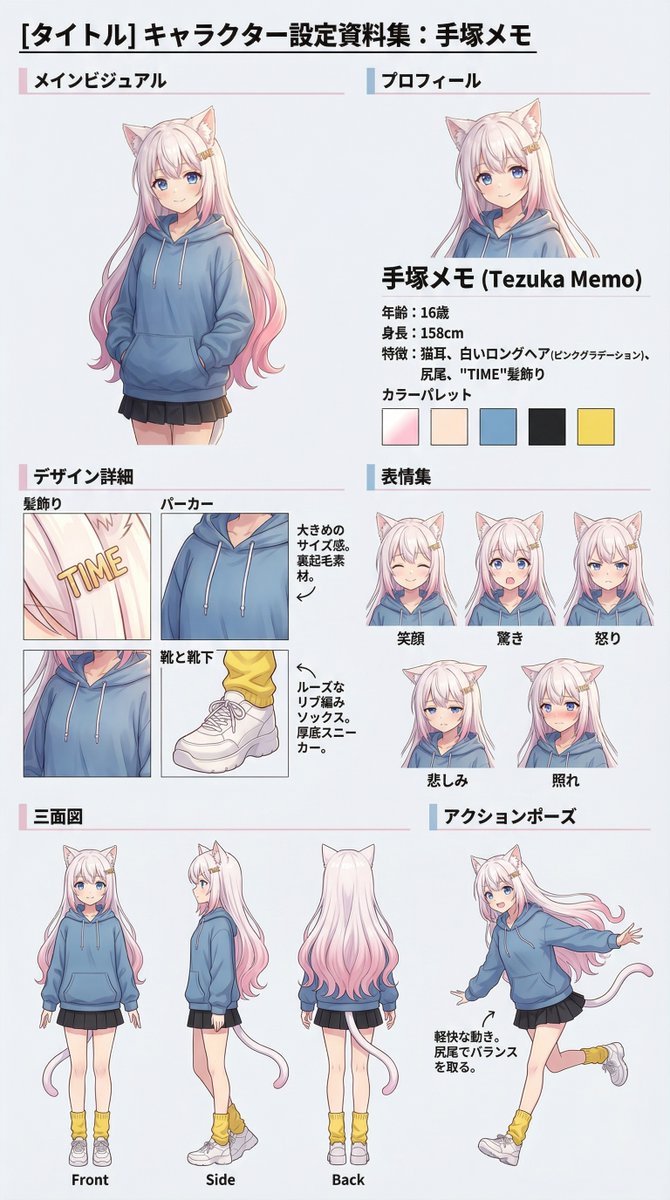 📝Nano Banana Proチャレンジ㉕ 1枚の絵を元にキャラクター設定資料が