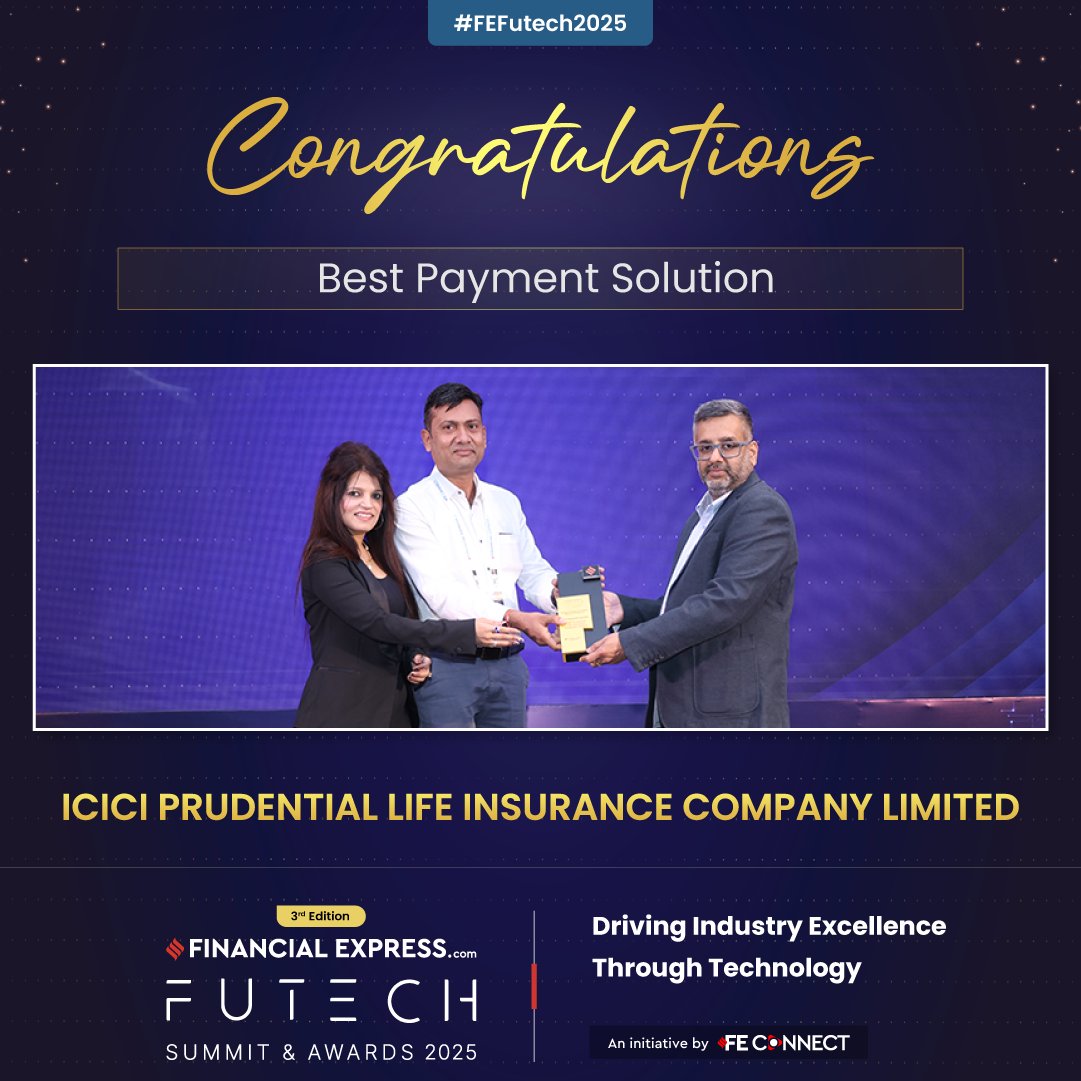 FE_Connect's tweet image. Congratulations to @ICICIPruLife Limited for winning Gold in Best Payment Solution at the FE FuTech Awards 2025 — for delivering secure, frictionless, and future-ready digital payment experiences.

#FEFutechAwards2025 #FEConnect #FEB2B #FEEvents