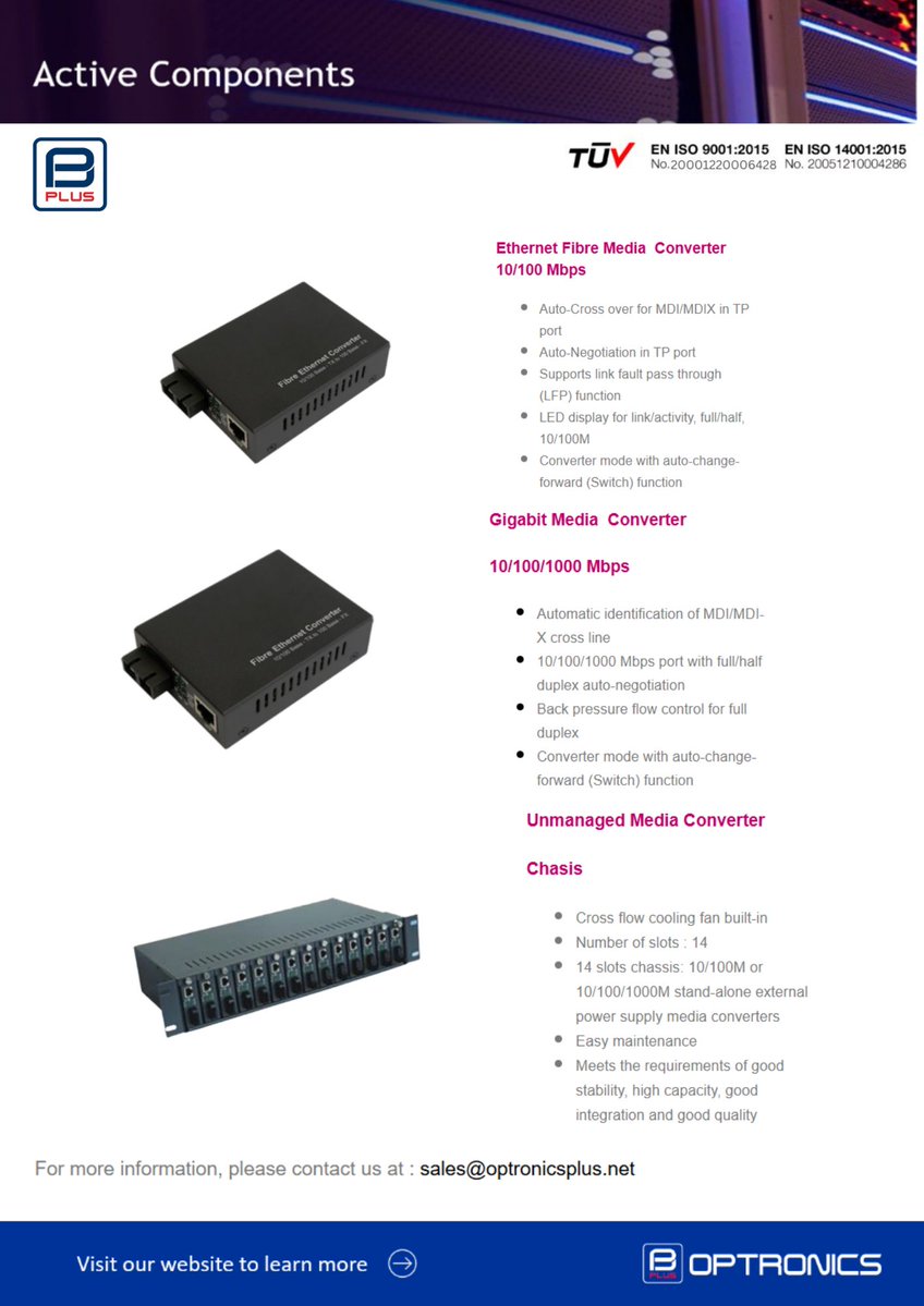 Optronicsplus's tweet image. Media Converter by Optronics® mailchi.mp/329c784bbad6/m…
#optronics #structuredcabling #fibreoptic #datacentres #telecommunication #network