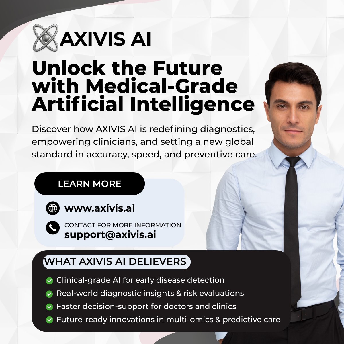 axivisAI's tweet image. Transforming Clinical Decision-Making with AI Intelligence.

Medical-grade AI is reshaping diagnostics.
AXIVIS AI delivers precision, speed, and early detection like never before.
🔗 axivis.ai

#AXIVISAI #HealthTech #AIinHealthcare #Diagnostics