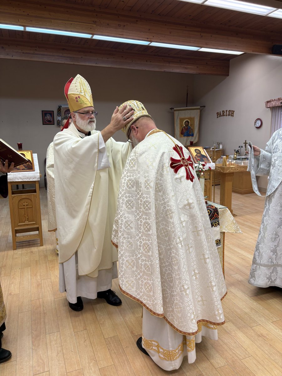 bishopscmc's tweet photo. Today I had the immense privilege or raising Fr. Terry Cherwick, Vicar General of Eastern Catholics in the Military Ordinariate of Canada, to the dignity of Mitred Archpriest. Axios! God grant him many years! https://t.co/674PpFYP6o