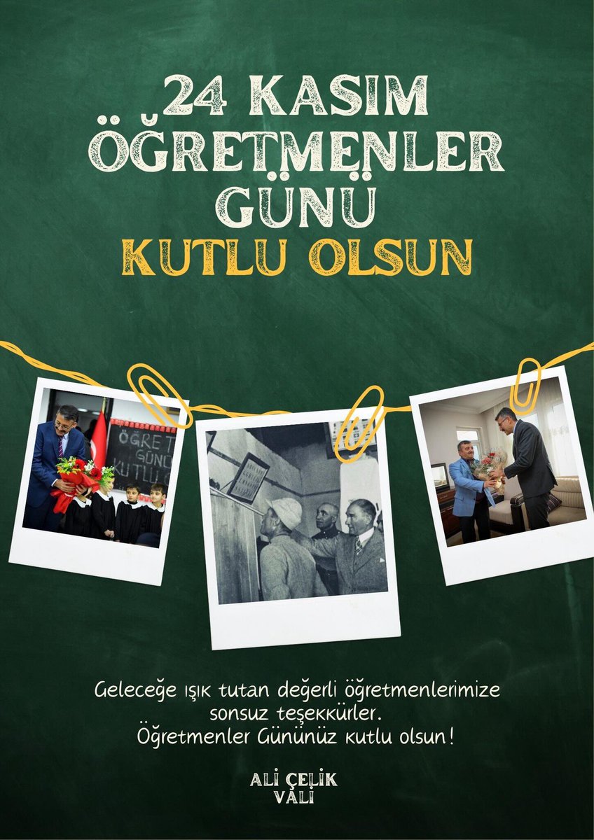 “Milletleri kurtaranlar yalnız ve ancak öğretmenlerdir.”

Bütün öğretmenlerimizin, 24 Kasım Öğretmenler Günü’nü en içten dileklerimle kutluyor; Başöğretmenimiz Gazi Mustafa Kemal Atatürk başta olmak üzere şehit öğretmenlerimiz Şenay Aybüke Yalçın, Necmettin Yılmaz ve daha nice