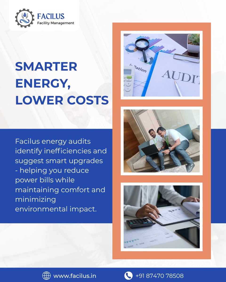 facilusfms's tweet image. Optimize energy usage without sacrificing comfort. Our energy audits identify inefficiencies and recommend smart upgrades—reducing bills and environmental impact.

.

#Facilus #EnergyOptimization #SmartFacilities #SustainableOps #BrandName #FacilityManagement