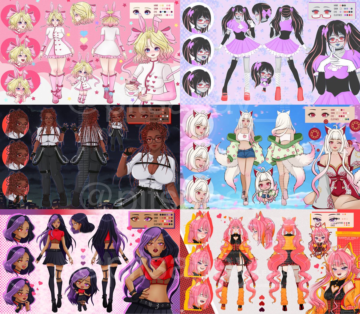 Hello I’m open for $100 char sheet TAT: 1-3weeks depending on the  design

Update every 2-3days 

Inclusion: 

Front and Back View

+$10 two fronts

+$5 wings

3 Custom Facial expressions 

(3/4 angle)-1 Free Style Pose 

1 Chibi

PNG File

vgen.co/pitsapay_/serv…

#vgen