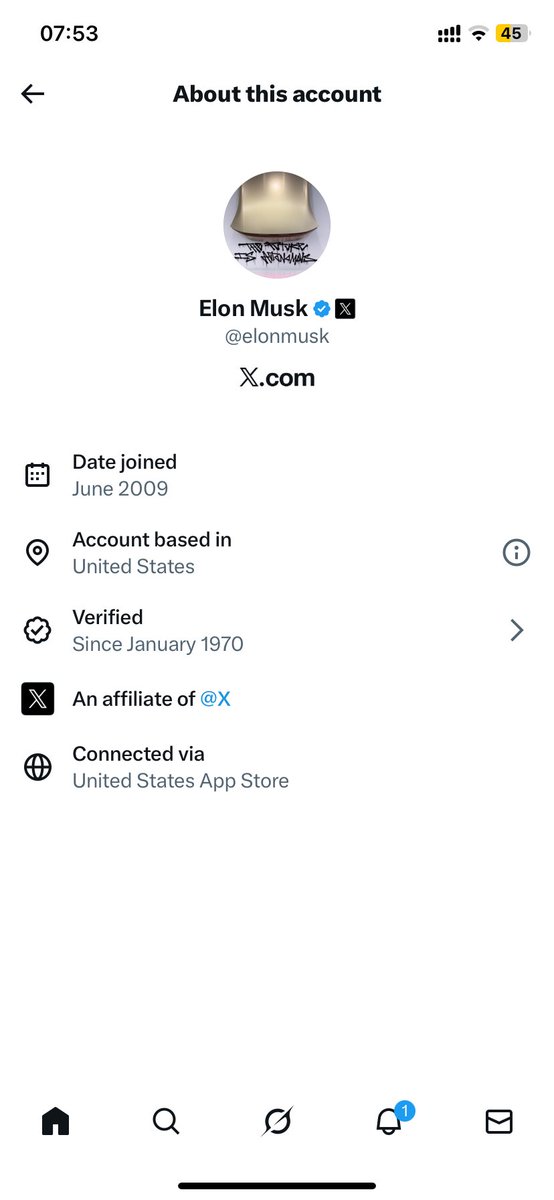jonana_teboho's tweet photo. @elonmusk  joined in 2009, but verified since 1970 ??? https://t.co/Hu1mvRMXlg