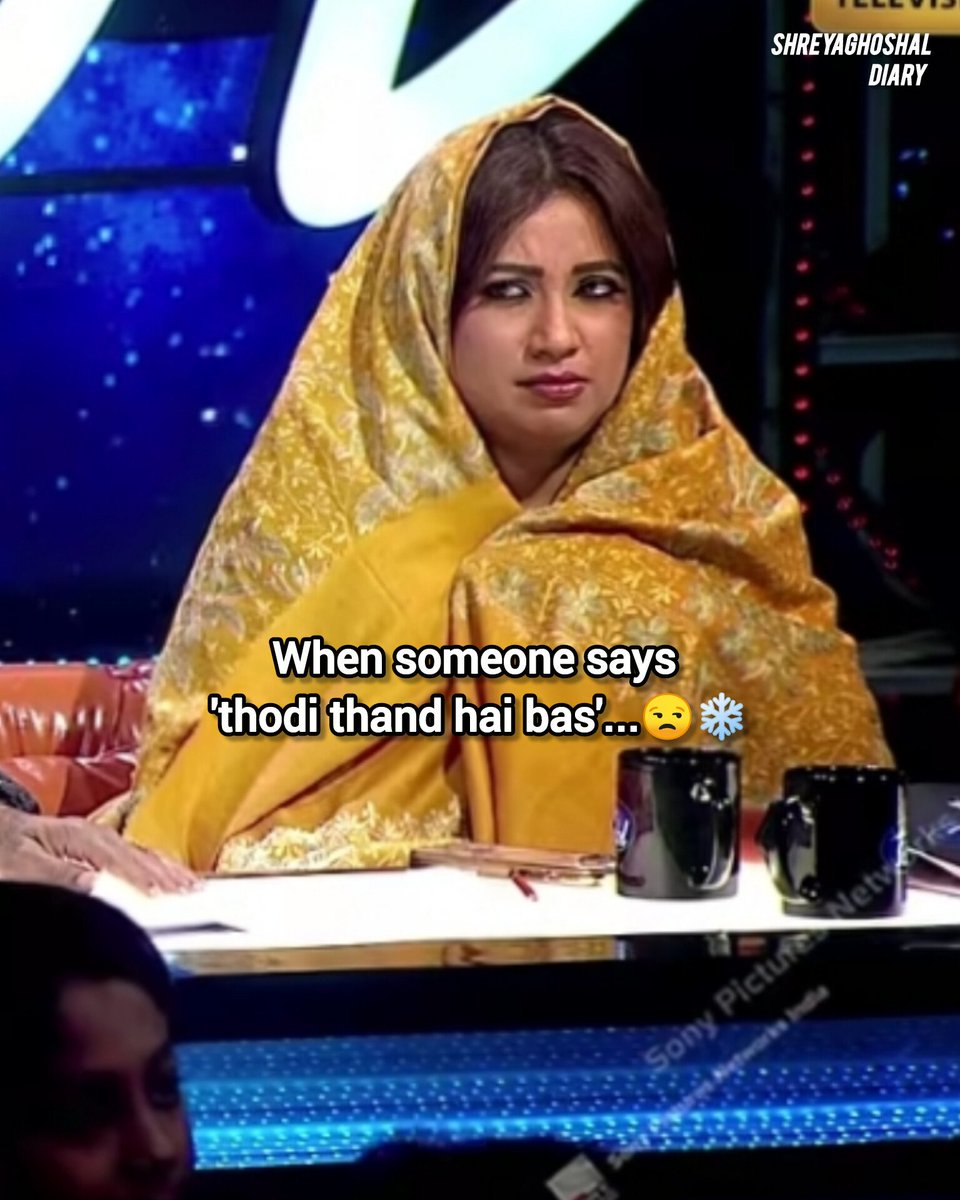 SG in winter mode.. literally our entire personality right now 😂🥶
<a href="/shreyaghoshal/">Shreya Ghoshal</a> 

#Shreyaghoshal #WINTER #shreyaghoshaldiary
