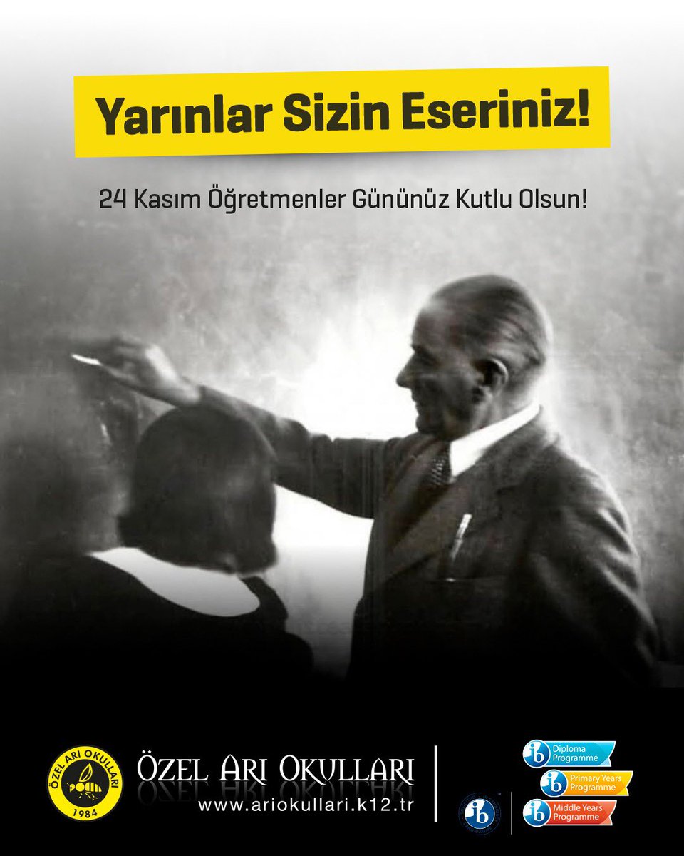 Yarınlar Sizin Eseriniz!

24 Kasım Öğretmenler Gününüz Kutlu Olsun…🐝🤗💐
.
.
#ariokullari #okul #school #öğretmen #teacher #student #önokul #ilkokul #ortaokul #anadolulisesi #fenlisesi #ibschool #ibdp #ibpyp #24kasımöğretmenlergünü #başöğretmen #mustafakemalatatürk