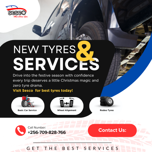 Drive into the festive season with confidence! Every trip deserves a little Christmas magic… and zero tyre drama. 🚗✨🎄 #SescoTyres #Uganda #SmoothRide #FestiveVibes