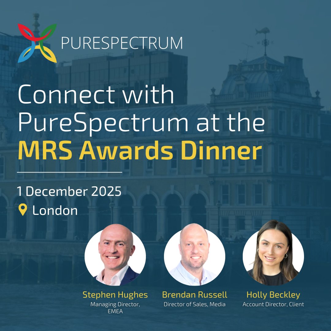 purespectrum_'s tweet image. PureSpectrum is headed to the MRS Awards Dinner in London for an evening celebrating industry excellence and this year’s outstanding honorees. See you there! #PureSpectrum #MRS
