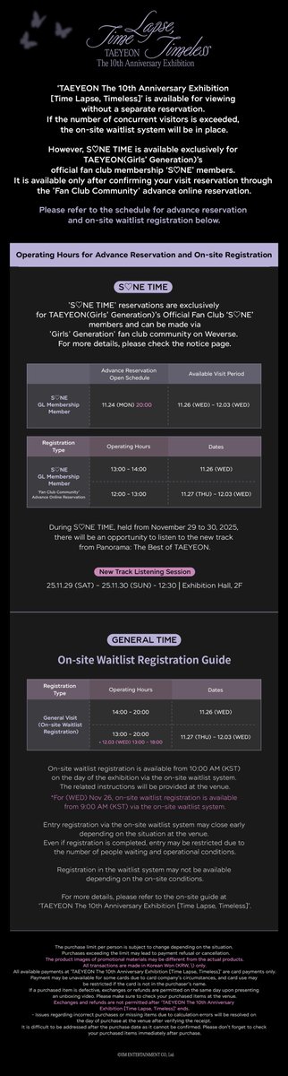 The 10th Anniversary Exhibition
[Time Lapse, Timeless]

VISITOR GUIDE NOTICE

#태연 #TAEYEON
#The_10th_Anniversary_Exhibition
#Time_Lapse #Timeless
#Panorama_TheBestofTAEYEON #TAEYEONPanorama_TheBestofTAEYEON
#소녀시대 #GirlsGeneration