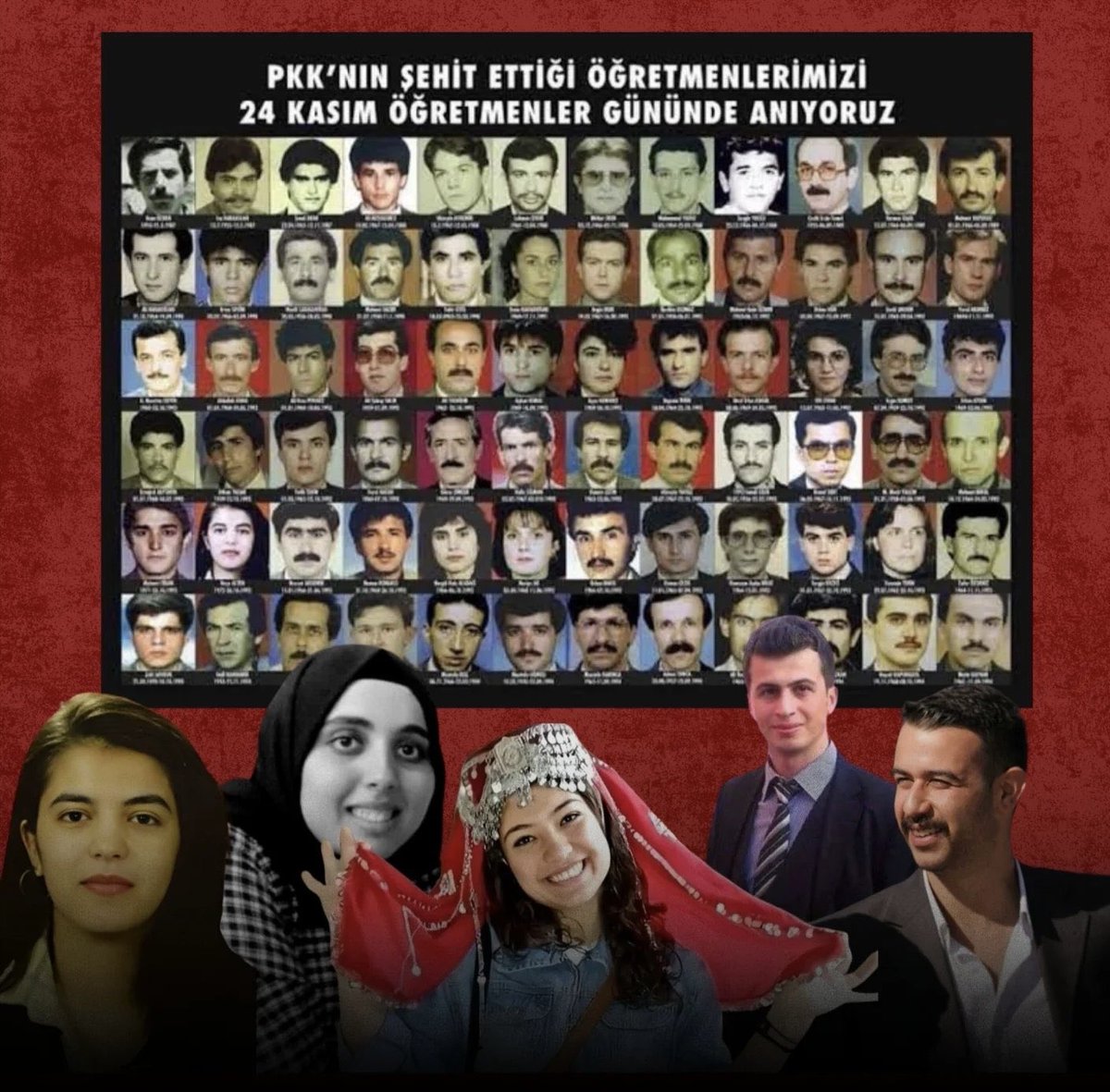 #BaşöğretmenAtatürk ün dediği gibi Eserinde imzası olmayan yegane sanatkarlar olan öğretmenlerimizin  #ÖğretmenlerGünü kutlu olsun. 🌹

Hain ve kahpe pkklı teröristlerce şehit edilen eğitim şehitlerimiz ile aramızda olmayan tüm öğretmenlerimizi rahmet ve saygı ile anıyoruz...🇹🇷
