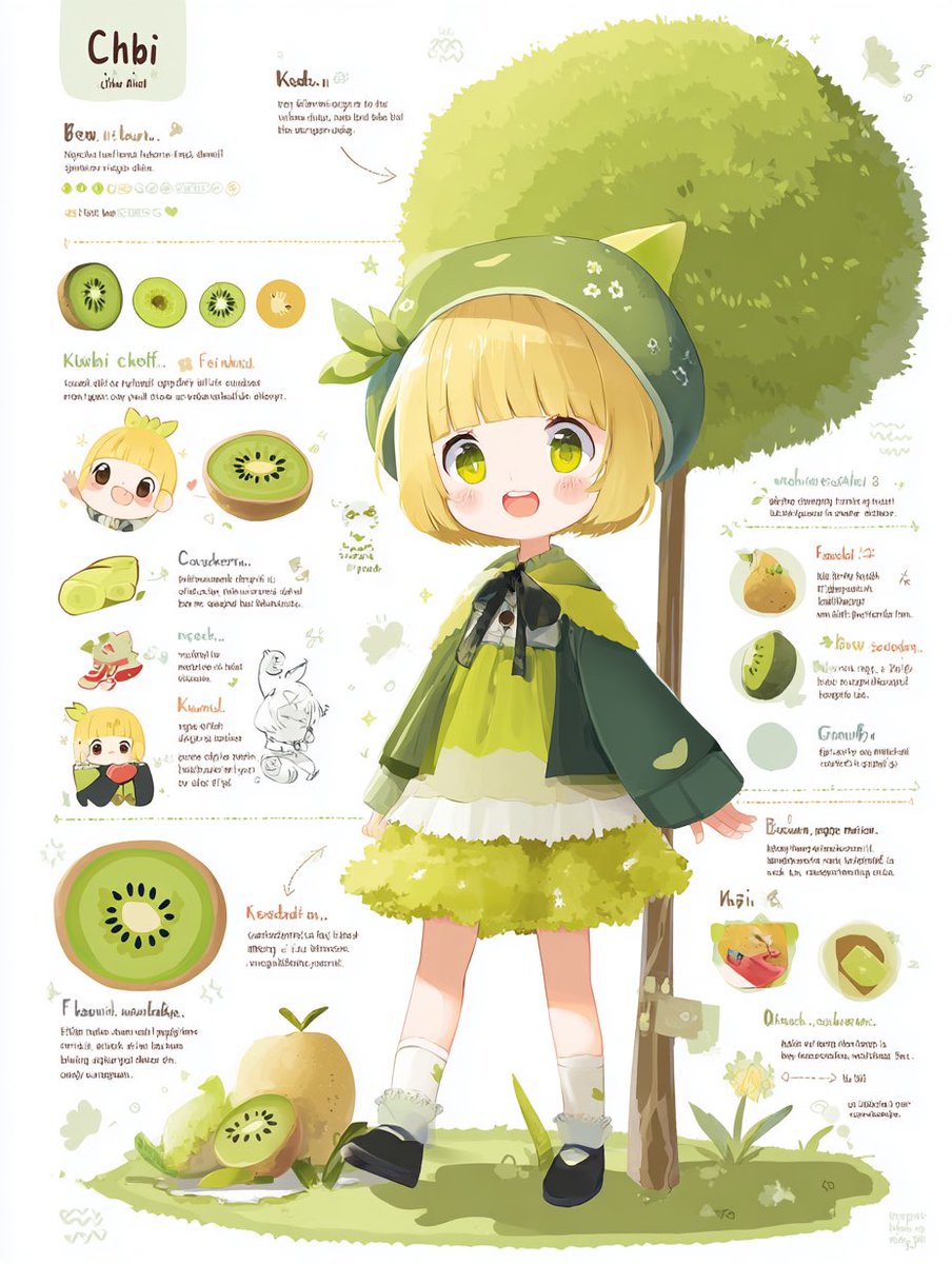 キウイ🥝 本当はゴールデンキウイが好き (꜆ ˙-˙ )꜆🥝💕 #AIイラスト