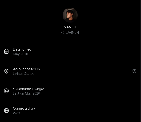 itsV4N5H's tweet photo. what the heck bruh ive never been to the USA why does it say I'm based there 😭 https://t.co/0cVcp9Pwx3