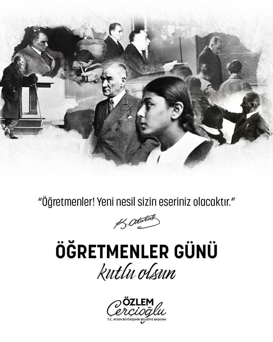 OZLEM_CERCIOGLU's tweet photo. ''Öğretmenler! Yeni nesil sizin eseriniz olacaktır.''

Başta Başöğretmen Gazi Mustafa Kemal Atatürk olmak üzere çocuklarımızı aydınlık bir geleceğe hazırlayan tüm öğretmenlerimizin 24 Kasım #ÖğretmenlerGünü’nü yürekten kutluyorum. https://t.co/KkjhWFUTKe