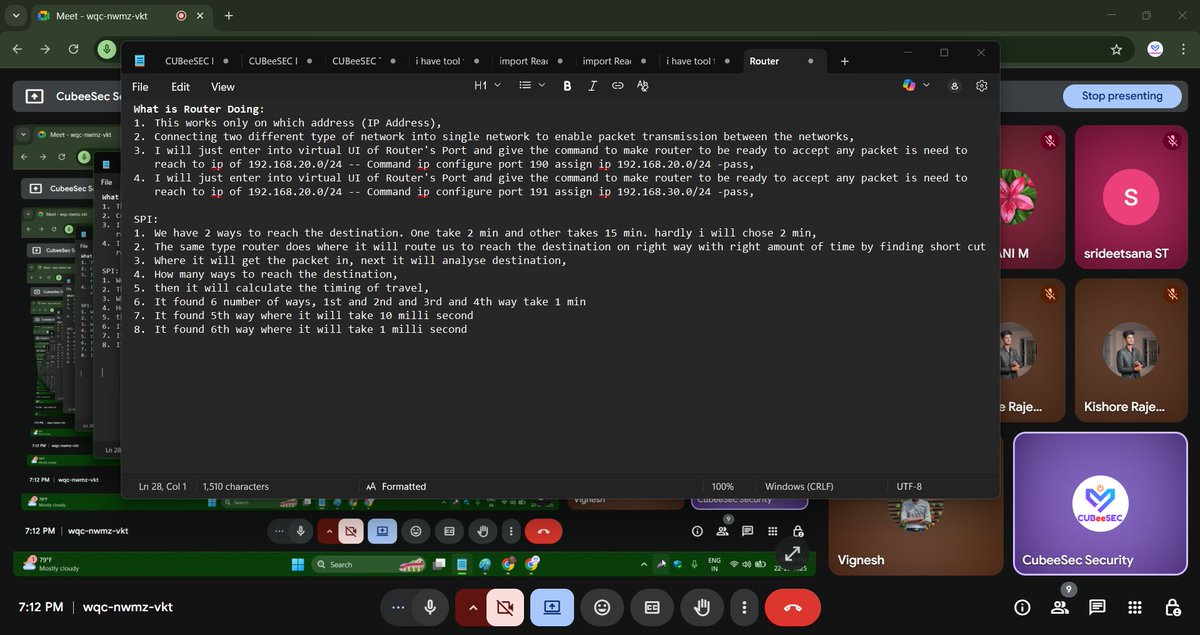 cubeesec_off's tweet image. Wrapped up this week’s class:

Routing • Routers • SPI 🔥

Understanding packet flow = understanding security.

Reach us today:
 📞 +91-8790407216
 📩 gokul@cubeesec.com
 🌐 cubeesec.com

#cubeesec #appsec #secops #networking #ai #aisecops #aisecurity #cybersecurity