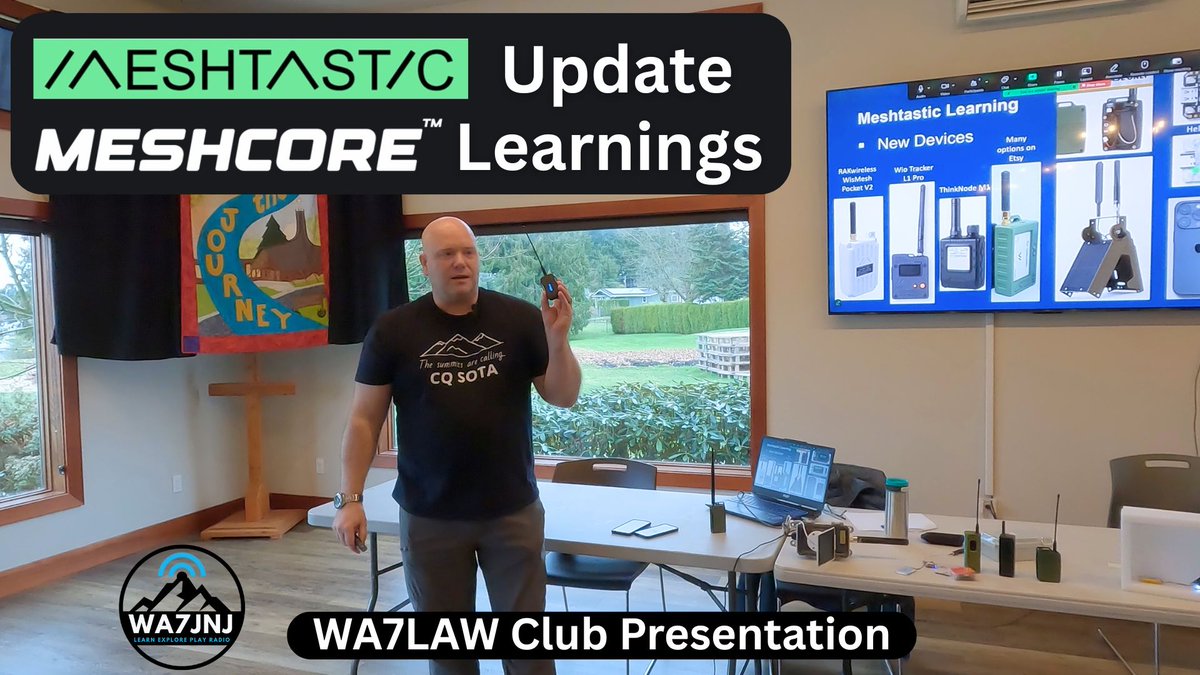WA7JNJradio's tweet image. 1+ year of #Meshtastic learning &amp;amp; Why #MeshCore?  Gave club presentation this weekend about overall learnings this last year, and recent MeshCore learnings.  MeshCore is definitely growing on me!
#heltec #rakwireless #lilygo #atlavox #hamradio #pugetmesh
youtu.be/ABbZYXMr8PM