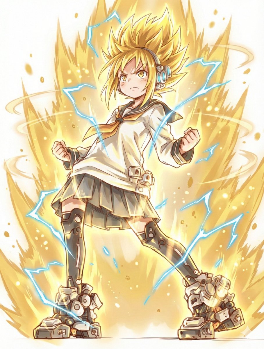 munou_ac's tweet image. 【キャラクターを”超化”するプロンプト】2/6

超化第2形態
金オーラ＋青い稲妻

基本プロンプトの

aura_and_effects: |

ブロックを下記のプロンプトに
差し替えてください。

aura_and_effects: |
  Make the character emit a powerful golden energy aura from the entire body.
  Surround the…