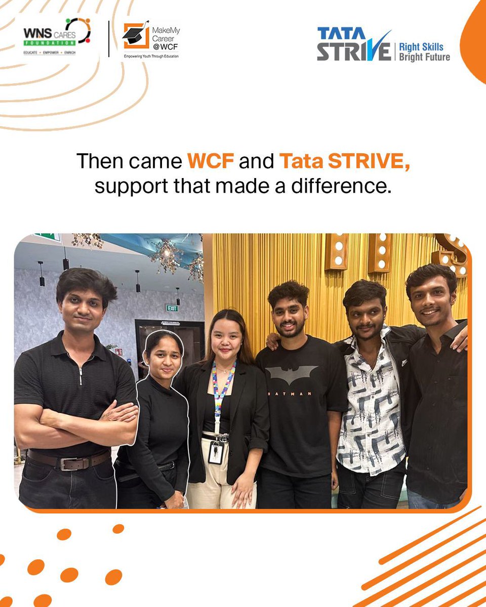 WnsWcf's tweet photo. Every leap creates new possibilities. Mansi’s journey shows how far one bold choice can go. With support from #WCF and @TataSTRIVE, she didn’t just dream,she gained confidence, sharpened her communication skills, and built a career driven by passion. #SkillUpWithMMC #MakeMyCareer https://t.co/YegrNYhILn