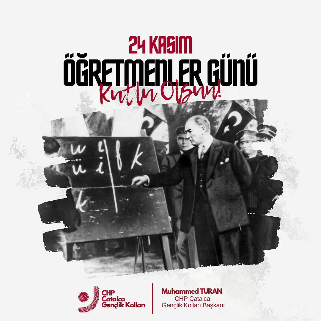 Başöğretmenimiz Gazi Mustafa Kemal Atatürk başta olmak üzere fikri hür, vicdanı hür, irfanı hür nesiller yetiştirerek yarınlarımızı aydınlatan tüm öğretmenlerimizin 24 Kasım Öğretmenler Günü’nü kutluyoruz.🌹