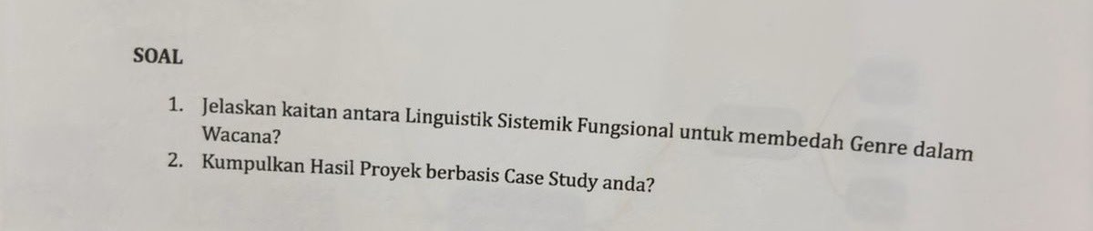joki tugas discourse analysis dong yg spess di pendidikan bahasa inggris, yang bisa bisa aja ya jgn ngasal

#zonauang #zonajajan