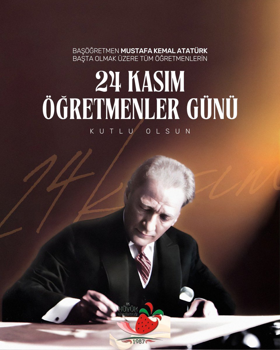 Geleceğimizin mimarı, fedakârlık ve özveriyle görev yapan tüm öğretmenlerimizin 24 Kasım Öğretmenler Günü’nü en içten duygularımızla kutluyoruz.

Başta Başöğretmen Gazi Mustafa Kemal Atatürk olmak üzere, ebediyete irtihal eden öğretmenlerimizi rahmet ve minnetle anıyoruz.