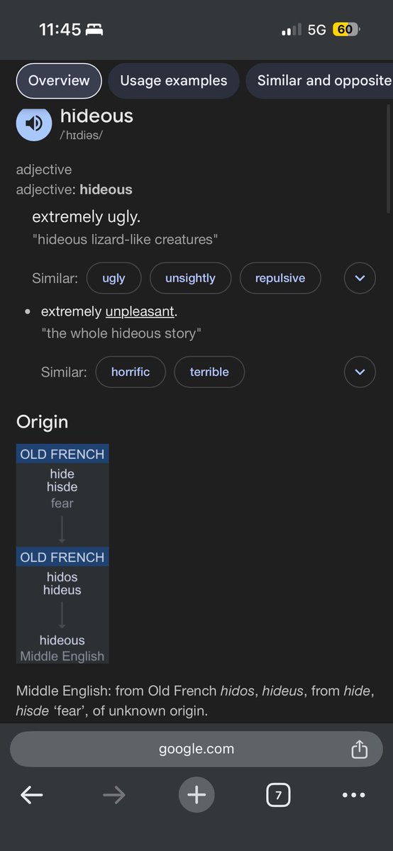 Who the fuck kept the meaning of hideous as “ugly” ? ( so unintuitive )