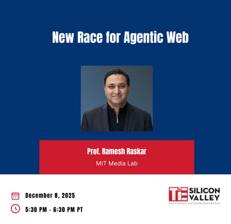 tiesv's tweet image. The Agentic Web is changing how we build, work, and scale.

On Dec 8, Prof. Ramesh Raskar will explain what this shift means for founders, product leaders, and investors at TiE Silicon Valley.

Register: tiesv.ai/event/navigati…

#AgenticAI #StartupEcosystem