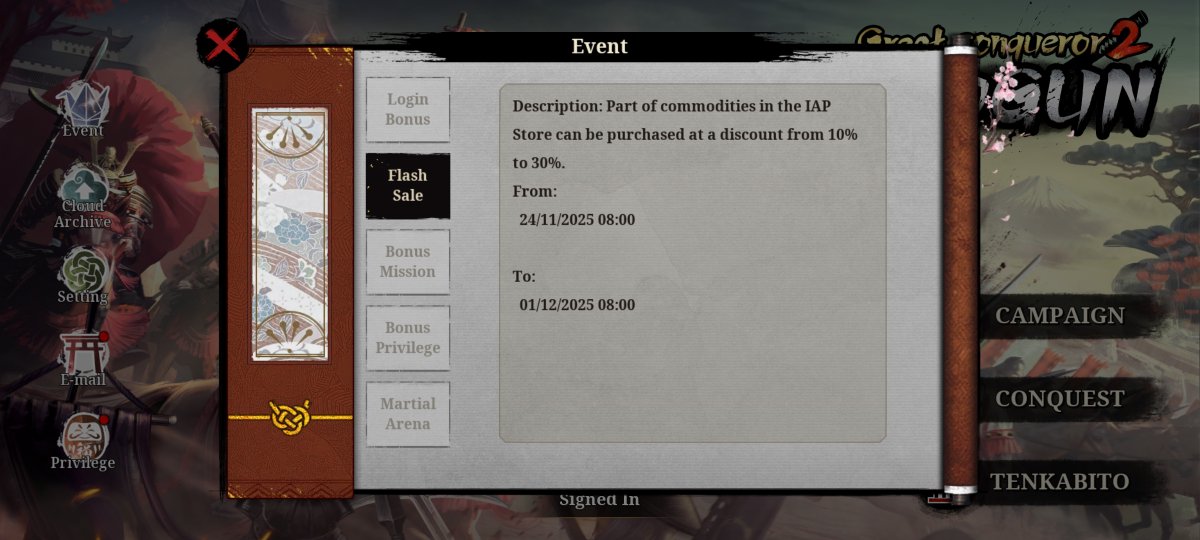 easytech_game's tweet image. Black Friday is coming! 💪
From November 24th to December 1st, 2025, enjoy special Flash Sale event on Great Conqueror 2: Shogun and European War 7: Medieval!  
Head to the in-game shop and pick up your favorite items at better-than-usual prices — perfect time to stock up! 🔥