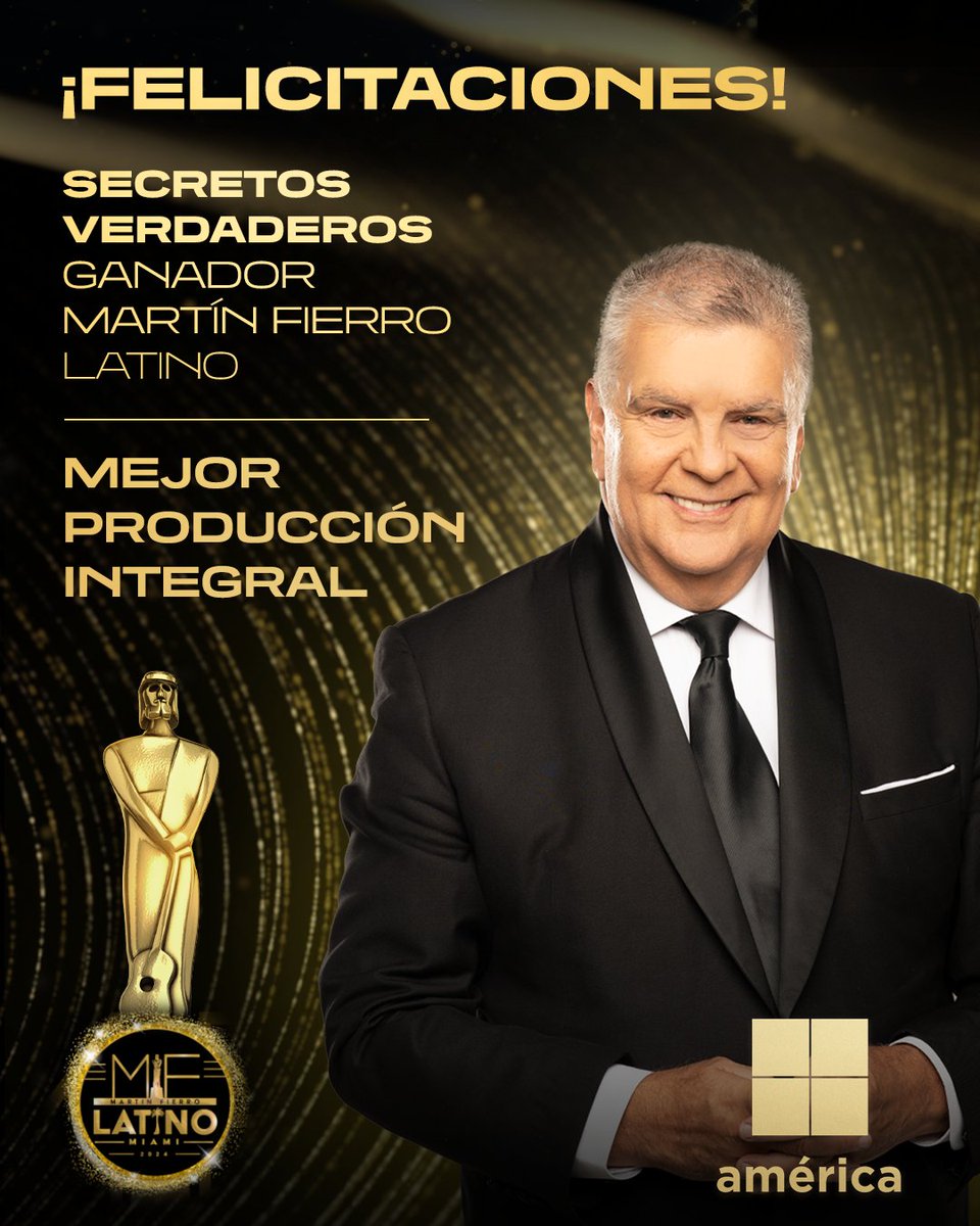 🚨SECRETOS VERDADEROS GANADOR MARTÍN FIERRO LATINO A MEJOR PRODUCCIÓN INTEGRAL

Seguí la ceremonia en vivo por nuestro canal de Youtube.

#MFLatinos por #AmericaTV