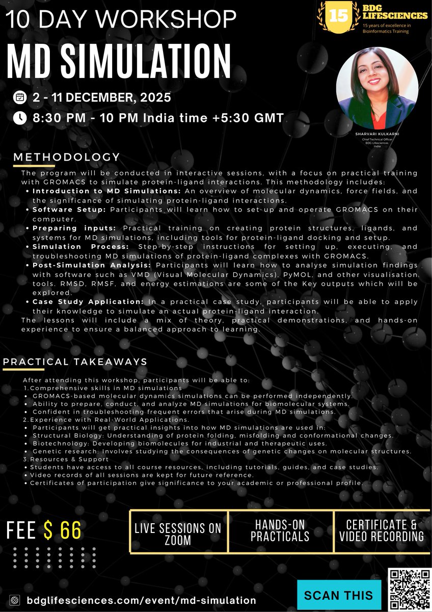 biodiscovery's tweet image. Experience matters—precision matters even more.
We bring another solid, data-driven #MDSimulation program for researchers who want serious computational depth, not shortcuts.
bdglifesciences.com/event/md-simul…
#ComputationalBiology #DrugDiscovery #Bioinformatics #Cheminformatics #Biotech