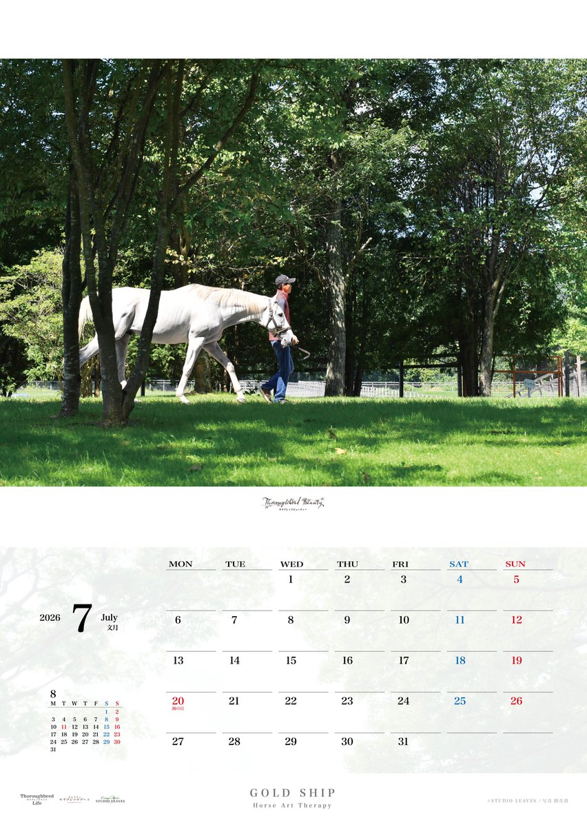leavesmasumi's tweet photo. おかげさまでゴールドシップ壁掛けカレンダー2026はシリーズ第3弾○特典付き先行予約開始●サラブレッドビューティーシリーズ○ホースアートセラピー癒しのカレンダー●優勝記念品サイト
→写真のきれいな    #サラブレッドライフ⇨https://t.co/jI9KE8pNqU 
#ゴールドシップ https://t.co/d908ayf3sS