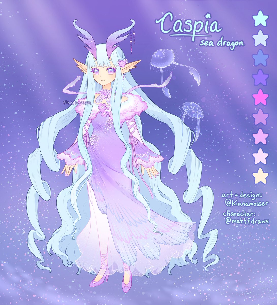 「Caspia the sea dragon」|Kiana Mosser 🐇のイラスト