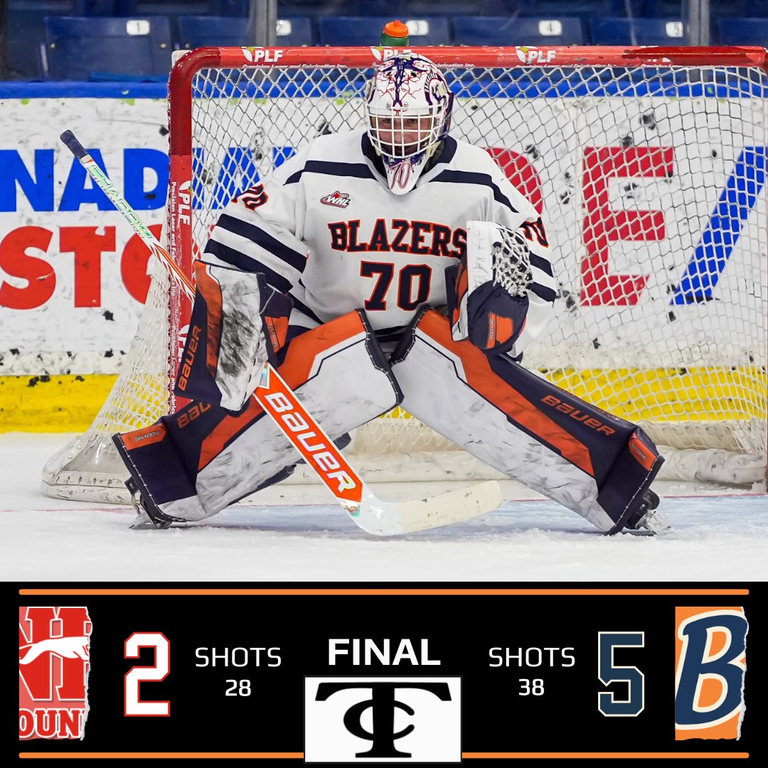 🔥BLAZERS WWWIN🔥

Tyson Medernach keepin it 🔥as he notched 2 this afternoon. Eric Grandberg also scored twice with Tatum Fouquette chipping in a single

Madex Kabrud made 26 saves to backstop the B’s to their 3rd straight W

#BlazersHockey🔥🔥🔥