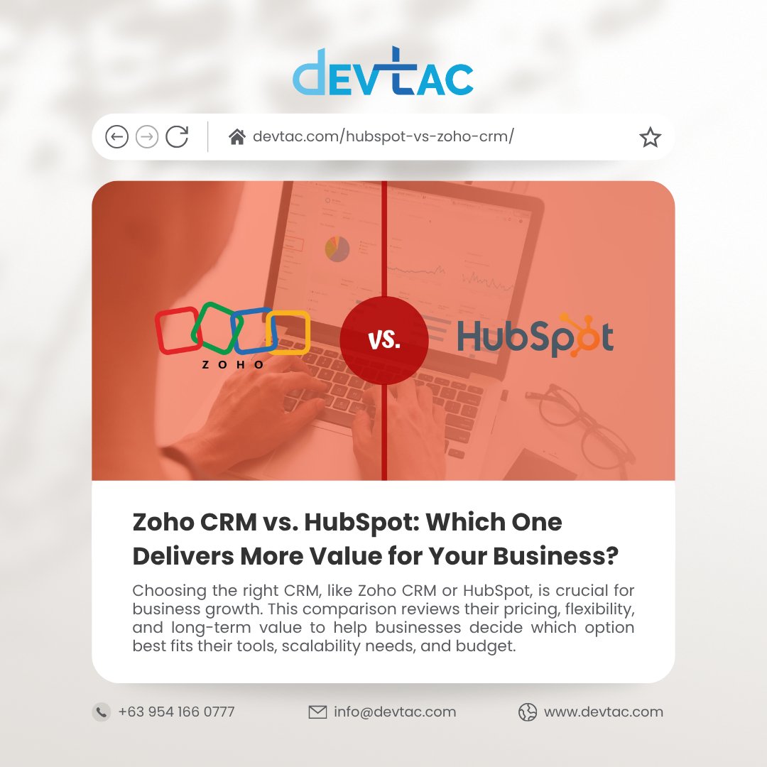 devtaccrminc's tweet image. 🚀 Zoho CRM or HubSpot — which gives your business more value? 

Compare pricing, flexibility, automation, scalability, and long-term value to see which CRM fits your business best.

👉 Read full comparison: zurl.co/N708y

#ZohoCRM #CRMComparison