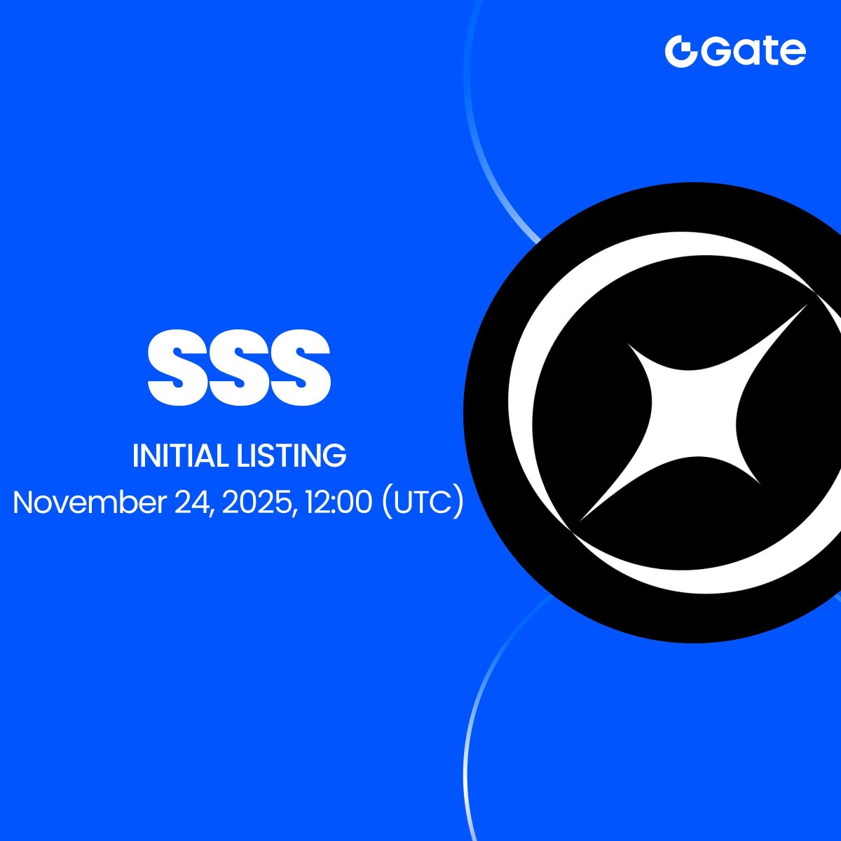 Gate's tweet photo. Gate Initial Listing: $SSS @sparklefun2023 

🔹 Trading Pair: $SSS / $USDT
🔹 Trading Starts: 12:00 PM, November 24

Trade: https://t.co/WpcCKcLeRi
More details: https://t.co/ylawSCqJiv https://t.co/pod9nuzqB1