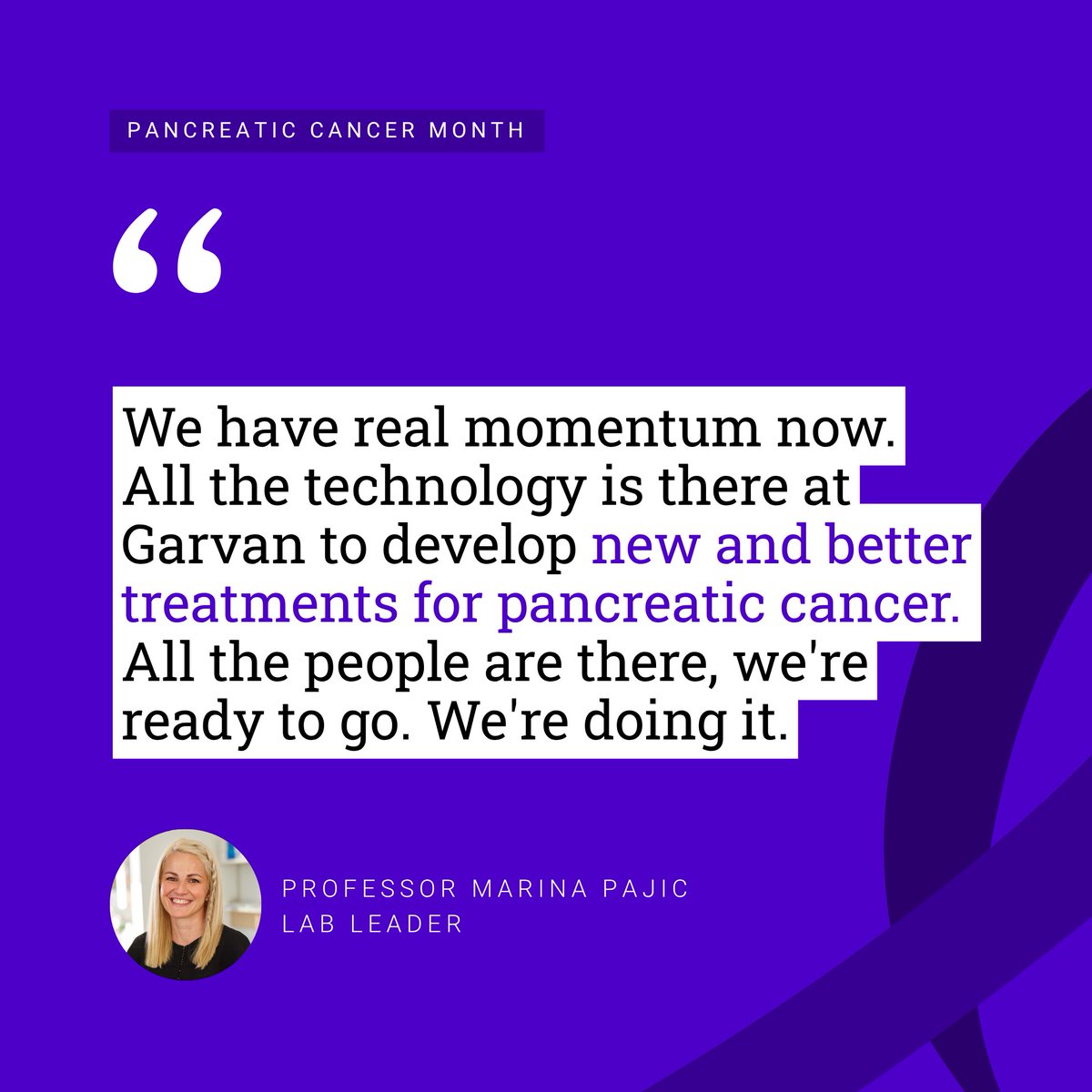 GarvanInstitute's tweet image. This Pancreatic Cancer Awareness Month we’re highlighting the amazing Garvan research teams that are paving the way to pancreatic cancer breakthroughs. Today we highlight Professor Marina Pajic and her team. 

Click here to find out more: ow.ly/J2Qu50Xveiz