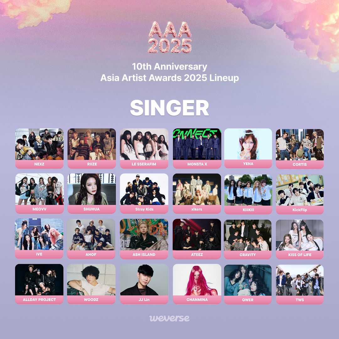 weverseofficial's tweet image. 📣AAA 2025 &amp;amp; ACON 2025
12월 6일(토), 12월 7일(일) #위버스 에서 글로벌 생중계!
(대만, 베트남, 일본, 태국 제외)

10주년을 맞아 더욱 특별하게 펼쳐질 진행될 AAA 2025 &amp;amp; ACON 2025,
레드카펫과 아티스트의 다채로운 무대, 그리고 시상식까지 모두 위버스에서 만나보세요!

✨10th AAA 2025 ✨
📅…