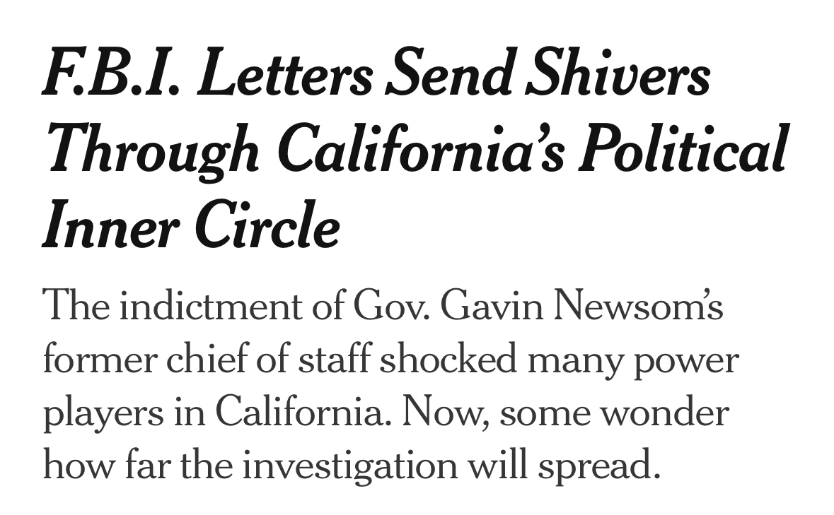 KevinKileyCA's tweet image. It appears this scandal is far from over. The culture of corruption in Sacramento is being exposed, and Newsom is at the center of it. At the very least, he&apos;ll have to explain why his Chief of Staff was indicted on 23 felonies and is described as a &quot;mafia boss.&quot;