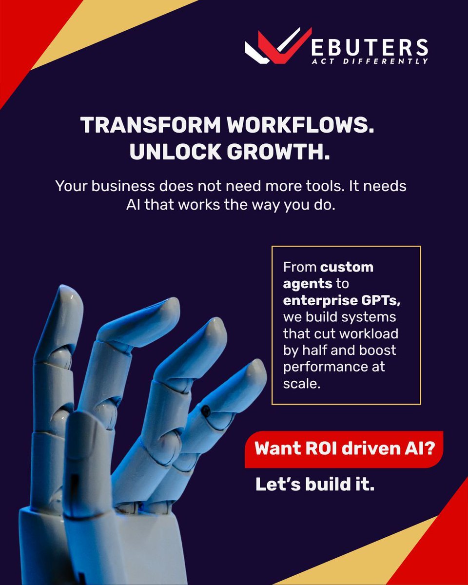 webuters's tweet image. Your team needs intelligence built around your workflows, not generic tools.
Let us create AI that drives measurable impact and long term growth.

🌐webuters.com | 📩 info@webuters.com

 #AI #AIIntegration #AIforBusiness #AISolutions #AIAgents #EnterpriseAI #Webuters