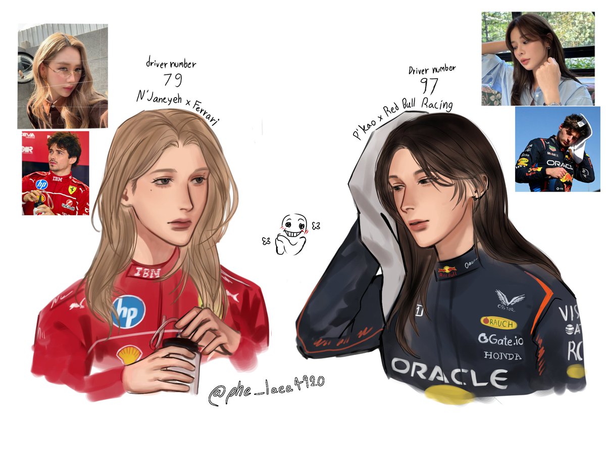 phe_laea4920's tweet photo. F1 X 9779 🗣️🗣️🗣️
อยากเห็นพี่เก้ากับเจนเป็นนักขับ
งานนี้วาดสนุกมาก แต่ตีกับเพื่อนอยู่นานเลยว่าพี่เก้าทีมอะไร จริงๆเราจะวาดmercedes แต่เพื่อนบอกred bull น่าจะเข้ากว่าเราเลยตามนั้นค่า555 ส่วนหมวยเราล็อคferrariไว้แระตามพี่เซวา😚

#KaoJaneJaneKao 
#9779s https://t.co/rVCzBuRhNk