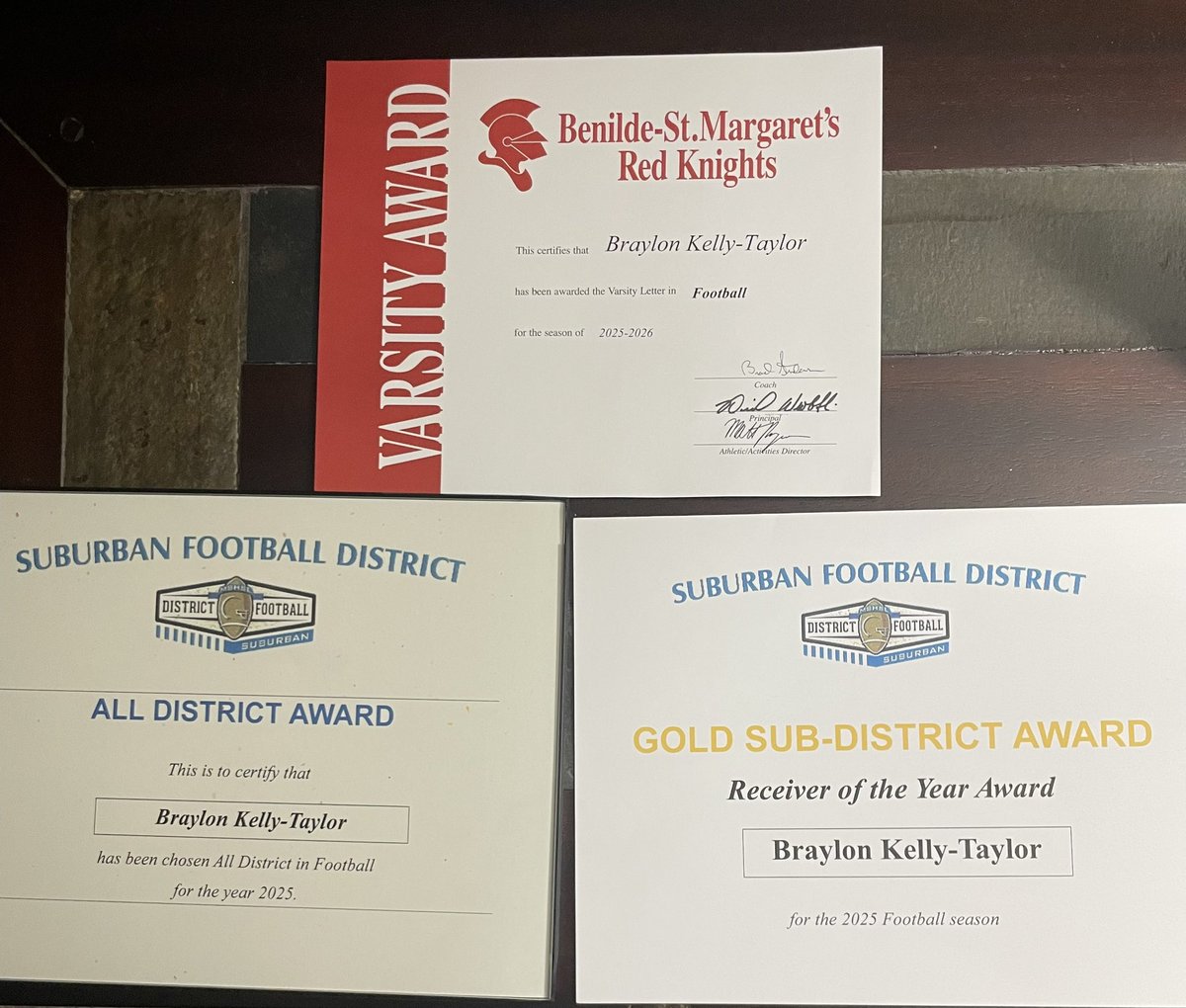 Blessed to receive All District Award and Receiver of the Year! Thank you to my teammates and coaches!
<a href="/DylanAndrew_12/">Dylan Andrew</a> <a href="/Peytonmeyers_/">Peyton Meyers 2026 QB</a> <a href="/JaidynGaribaldi/">Jaidyn Garibaldi</a>