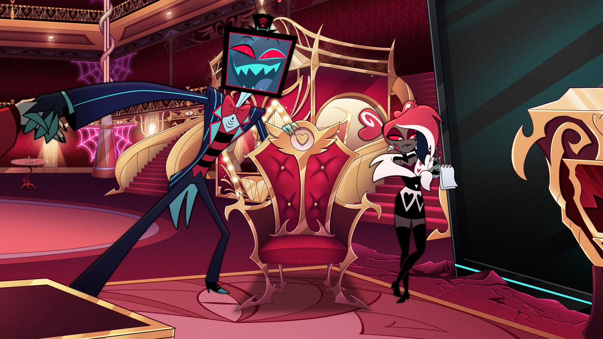 WileyWackford's tweet photo. I'm building the hotel, one chair at a time. #HazbinHotel #hazbinhotelseason2 #VRChat https://t.co/muhxbvHQPy