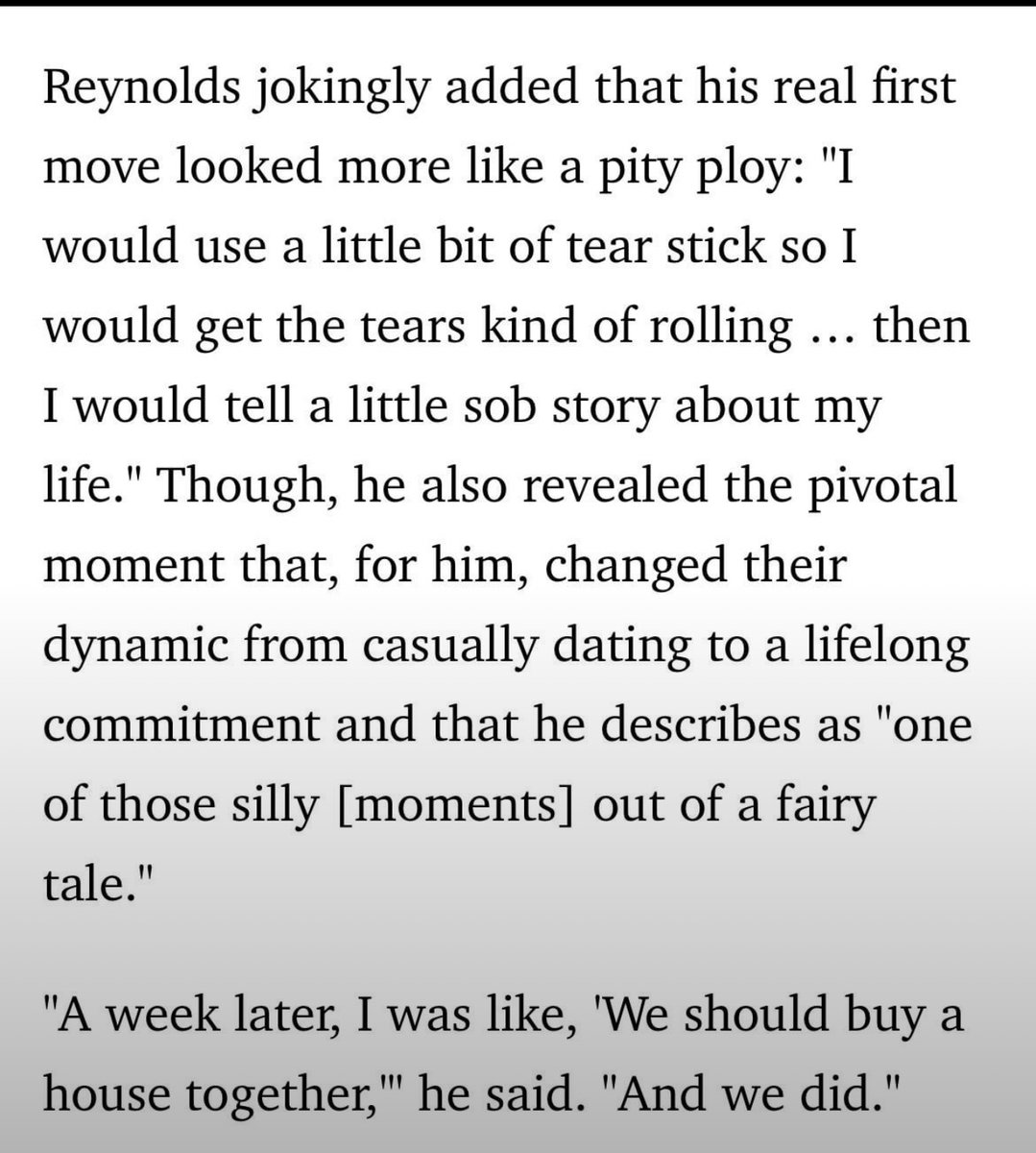 Justice4BJS's tweet image. Ryan Reynolds interview about how he “wooed” Blake lively… by manipulating and love bombing her. 

Romantic.