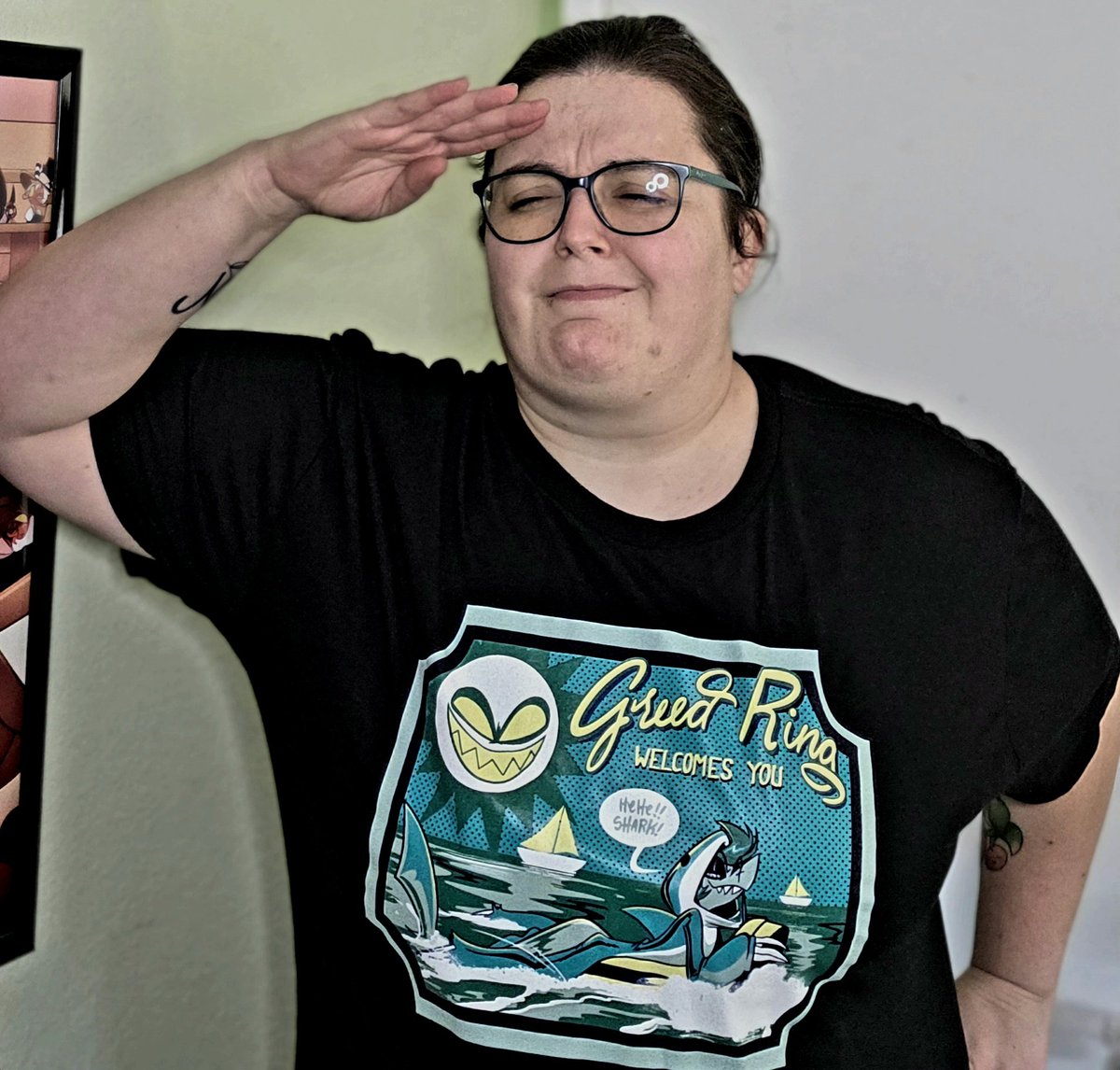 JmSpyro's tweet image. Really Chaz? 😒 First the mummy costume and now this? #HelluvaBoss #HelluvaBossChaz #SharkRobot