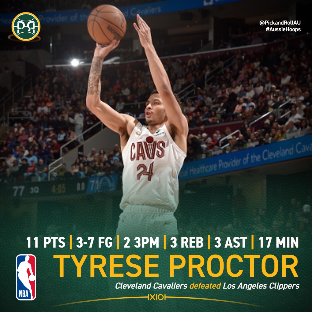 PickandRollAU's tweet image. Tyrese Proctor and Luke Travers both earned some burn today as the Cavs defeated the Clippers 120-105.
Proctor scored in double figures while Travers added 3 points, 2 rebounds, 1 assist and 2 steals in 15 minutes.
#AussieHoops #NBA